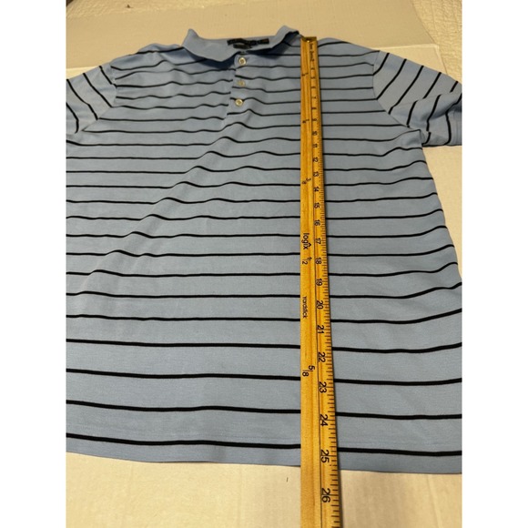 Polo Ralph Lauren Mens Custom Slim Fit Blue Striped Short Sleeve Polo Shirt - Picture 5 of 8